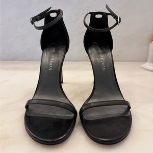 Stuart Weitzman Classic Black Heels with Ankle Strap